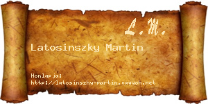 Latosinszky Martin névjegykártya